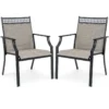Set van 2 tuinstoelen buitenstoelen hoge rugleuning sneldrogende stof stevig metalen frame koffie 1