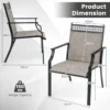 Set van 2 tuinstoelen buitenstoelen hoge rugleuning sneldrogende stof stevig metalen frame koffie 3