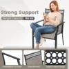 Set van 2 tuinstoelen buitenstoelen hoge rugleuning sneldrogende stof stevig metalen frame koffie 5