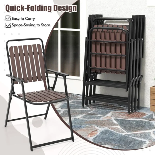 Set van 2 tuinstoelen klapstoelen met zitting en rugleuning van pp weerbestendige balkonstoelen belastbaar tot 180 kg koffie 5