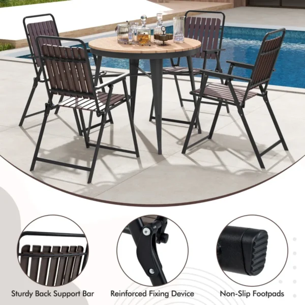 Set van 2 tuinstoelen klapstoelen met zitting en rugleuning van pp weerbestendige balkonstoelen belastbaar tot 180 kg koffie 6