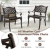 Set van 2 tuinstoelen van gegoten aluminium weerbestendige terrasstoelen met armleuningen balkonstoelen voor tuin balkon achtertuin 3