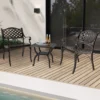 Set van 2 tuinstoelen van gegoten aluminium weerbestendige terrasstoelen met armleuningen balkonstoelen voor tuin balkon achtertuin 7