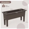 Set van 2 verhoogde bedden zelfwater gevende plantenbakken met afneembare poten en afvoergat voor groenten fruit koffie 2