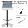 Set van 2 verstelbare kunstleeren barkrukken met lage rug en stevige ronde voet grijs 3