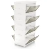 Set van 3/4 kunststof opbergbakken 126 l/168 l stapelbare opbergbakken met deksels opvouwbare opbergbak met wieltje 4 2