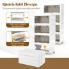 Set van 3/4 kunststof opbergbakken 126 l/168 l stapelbare opbergbakken met deksels opvouwbare opbergbak met wieltje 4 7