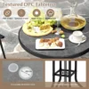 Set van 3 buiten bistro meubilair met dpc tafelblad gat voor parasol en voetsteun tuinbartafel met 2 klapstoelen voor terras zwart 4