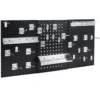 Set van 3 geperforeerde wandpanelen gereedschapsset met 28 ophangaccessoires handig gereedschapspaneel zwart 2