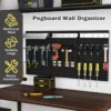 Set van 3 geperforeerde wandpanelen gereedschapsset met 28 ophangaccessoires handig gereedschapspaneel zwart 4