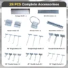 Set van 3 geperforeerde wandpanelen gereedschapsset met 28 ophangaccessoires handig gereedschapspaneel zwart 7