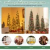 Set van 3 kunstkerstbomen 120+150+180 cm potloodvormige kerstbomen nepsneeuw 216+302+505 takken 100+120+180 led lampjes 5