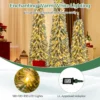 Set van 3 kunstkerstbomen 120+150+180 cm potloodvormige kerstbomen nepsneeuw 216+302+505 takken 100+120+180 led lampjes 6