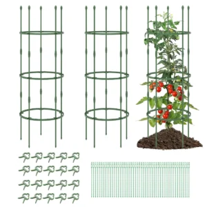 Set van 3 obelisk tuinprieeltjes voor planten verstelbare metalen steun voor klimplanten met clips (50 x 154 cm) 1