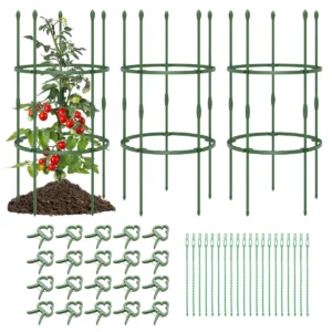 Set van 3 obelisk tuinprieeltjes voor planten verstelbare metalen steun voor klimplanten met clips voor wijnstokken bloemen groenten 1