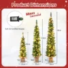 Set van 3 voorverlichte kunstkerstbomen 90+120+150 cm fijne kerstboom 415 groene takken 230 warmwitte led lampjes hessian basis 3