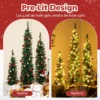 Set van 3 voorverlichte kunstkerstbomen 90+120+150 cm fijne kerstboom 415 groene takken 230 warmwitte led lampjes hessian basis 4
