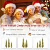 Set van 3 voorverlichte kunstkerstbomen 90+120+150 cm fijne kerstboom 415 groene takken 230 warmwitte led lampjes hessian basis 5