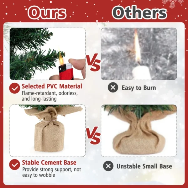 Set van 3 voorverlichte kunstkerstbomen 90+120+150 cm fijne kerstboom 415 groene takken 230 warmwitte led lampjes hessian basis 7