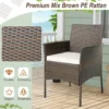 Set van 4 buiten rotan tuinstoelen eetkamerstoelen met zachte kussens terrasstoelen met stevig metalen frame belastbaar tot 180 kg 3