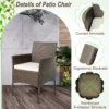 Set van 4 buiten rotan tuinstoelen eetkamerstoelen met zachte kussens terrasstoelen met stevig metalen frame belastbaar tot 180 kg 6