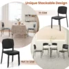 Set van 4 eetkamerstoelen bijzetstoelen zonder armleuningen ergonomische rugleuning en brede zitting stapelbaar capaciteit 160 kg zwart 4