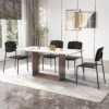 Set van 4 eetkamerstoelen bijzetstoelen zonder armleuningen ergonomische rugleuning en brede zitting stapelbaar capaciteit 160 kg zwart 7