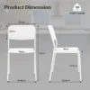 Set van 4 eetkamerstoelen stapelstoelen schuine rugleuning metalen poten zonder armleuningen voor binnen/buiten wit 3