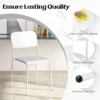 Set van 4 eetkamerstoelen stapelstoelen schuine rugleuning metalen poten zonder armleuningen voor binnen/buiten wit 6