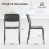 Set van 4 eetkamerstoelen stapelstoelen schuine rugleuning metalen poten zonder armleuningen voor binnen/buiten zwart 3