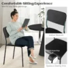 Set van 4 eetkamerstoelen stapelstoelen schuine rugleuning metalen poten zonder armleuningen voor binnen/buiten zwart 5