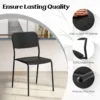 Set van 4 eetkamerstoelen stapelstoelen schuine rugleuning metalen poten zonder armleuningen voor binnen/buiten zwart 6