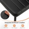 Set van 4 gestoffeerde eetkamerstoelen gestoffeerde rugleuning en zitting imitatieleer metalen poten moderne stoel zwart 4