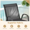Set van 4 terrasstoelen campingstoelen met ademende stof en metalen frame voor gebruik buitenshuis ergonomische fauteuils zwart 3