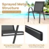 Set van 4 terrasstoelen campingstoelen met ademende stof en metalen frame voor gebruik buitenshuis ergonomische fauteuils zwart 4