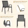 Set van 4 terrasstoelen campingstoelen met ademende stof en metalen frame voor gebruik buitenshuis ergonomische fauteuils zwart 5