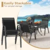 Set van 4 terrasstoelen campingstoelen met ademende stof en metalen frame voor gebruik buitenshuis ergonomische fauteuils zwart 6