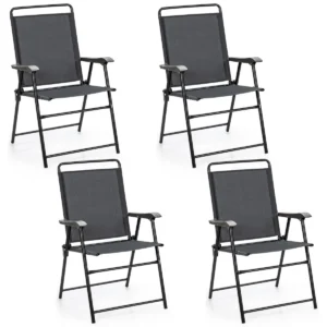 Set van 4 tuinstoelen klapstoelen met armleuningen inklapbare balkonstoelen met ademende stof terrasstoelen voor balkon tuin 1