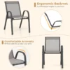Set van 4 tuinstoelen voor buiten met metalen frame stapelbare eetkamerstoel van ademende stof fauteuil grijs 5