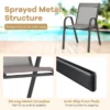 Set van 4 tuinstoelen voor buiten met metalen frame stapelbare eetkamerstoel van ademende stof fauteuil grijs 6