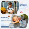 Set van 5 koffers voor kinderen set verrijdbare koffers voor kinderen met rugzak nekkussen etiquette lunchtas stevige bagage blauw 4