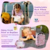 Set van 5 koffers voor kinderen set verrijdbare koffers voor kinderen met rugzak nekkussen etiquette lunchtas stevige bagage roze 4