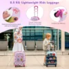 Set van 5 koffers voor kinderen set verrijdbare koffers voor kinderen met rugzak nekkussen etiquette lunchtas stevige bagage roze 6