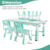 Set van kindertafel en 4 stoelen in hoogte verstelbaar bureau met graffiti blad multifunctionele tafel voor artistieke activiteiten groen 3