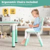 Set van kindertafel en 4 stoelen in hoogte verstelbaar bureau met graffiti blad multifunctionele tafel voor artistieke activiteiten groen 7