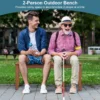 Set van twee tuinbanken zitbank zonder rugleuning houten bank tot 150 kg parkbank van massief hout krukbank voor tuin balkon 5
