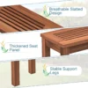 Set van twee tuinbanken zitbank zonder rugleuning houten bank tot 150 kg parkbank van massief hout krukbank voor tuin balkon 6