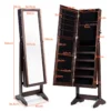 Sieradenkast met totale lichaams spiegel vrijstaande sieradenstandaard 2 in 1 sieradencommode (bruin) 3