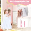 Sieradenkastje voor kinderen vrijstaande spiegel met grote opslagcapaciteit ijdelheidspiegel voor kinderen kindercadeaus roze 5