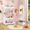 Sieradenkastje voor kinderen vrijstaande spiegel met grote opslagcapaciteit ijdelheidspiegel voor kinderen kindercadeaus wit 6
